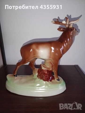 Голям стар порцелан фигура елен стар български порцелан статуетка , снимка 4 - Антикварни и старинни предмети - 52692138