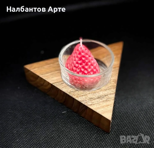 Дървени свещници - ръчна изработка, снимка 4 - Декорация за дома - 48910431