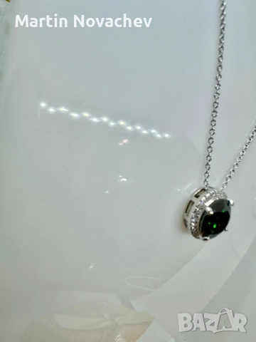 Сребърно колие с мойсанит (Диамант) 5 карата, снимка 3 - Колиета, медальони, синджири - 53861673