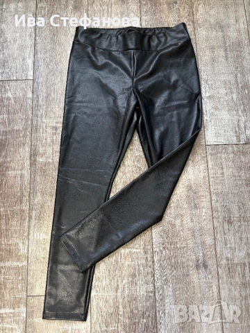  Нов черен кожен еластичен клин висока талия ХЛ, снимка 3 - Клинове - 40257054