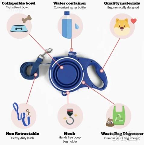 🦮 Каишка за кучета 5в1🏕️, снимка 3 - За кучета - 53662105