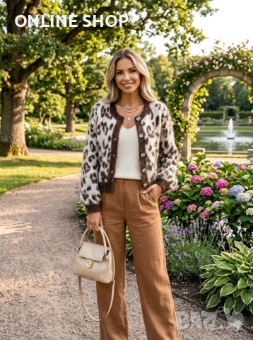 Луксозна пухкава жилетка с леопардов принт – Елегантност и стил Размер XL, снимка 5 - Жилетки - 53701245