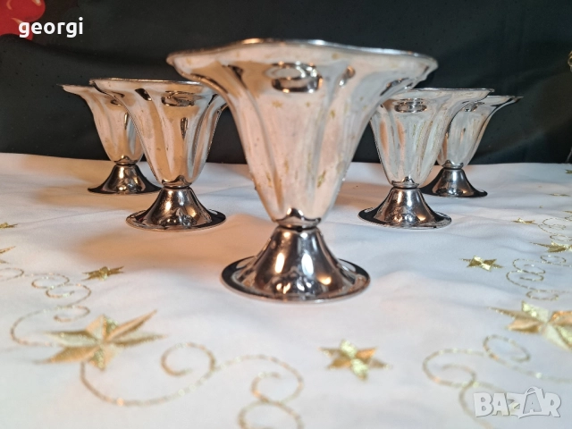 луксозни италиански чаши за десерт / сладолед от неръждаема стомана ILSA INOX 18/10 29/4