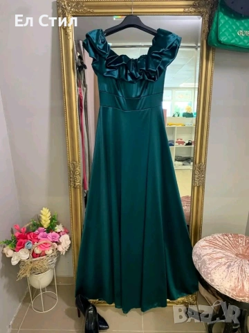 🌹Дълга елегантна сатенена рокля , снимка 8 - Рокли - 53961774