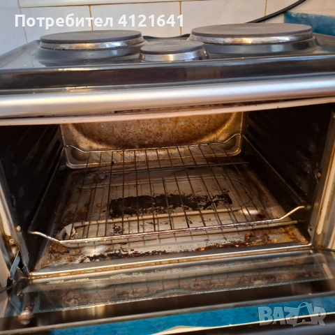 Малка печка с 3 котлона и фурна, снимка 3 - Печки, фурни - 54280703