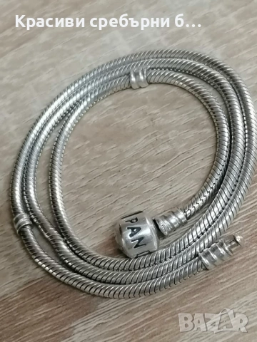 Масивно сребърно колие Пандора  тегло 32.32гр , снимка 2 - Колиета, медальони, синджири - 53146807