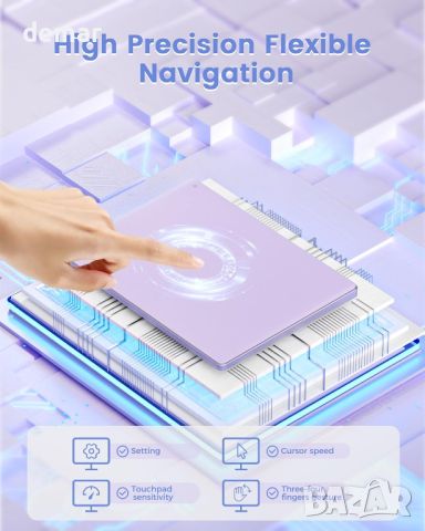 Тъчпад Seenda за Windows 10/11, външен кабелен тънък алуминиев USB тракпад 6,3 инча, стъкло Н7,лилав, снимка 6 - Друга електроника - 46308100