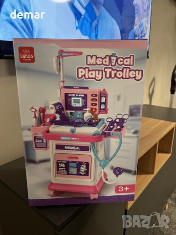 Lehoo Castle Детски комплект за лекари с медицинска количка, розов, снимка 8 - Образователни игри - 52692365