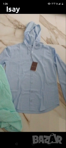 Мъжка риза с качулка ЛОРО ПИАНА 75% лен 25% памук