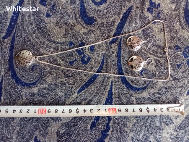 Посребрен дамски комплект - колие, обеци, гривна - "Келтско дърво"