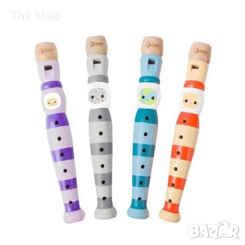 Детска дървена флейта - различни цветове (004), снимка 1 - Музикални играчки - 45428452