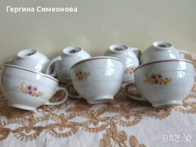 Чаши за кафе стар български порцелан, снимка 5 - Чаши - 52482689