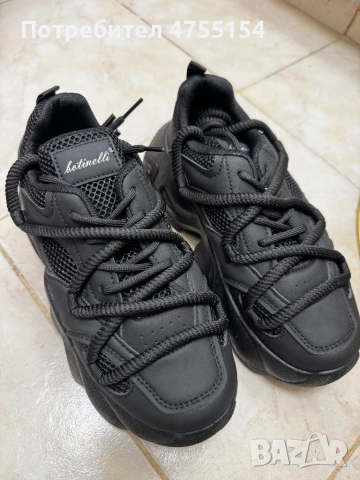 Нови черни маратонки , снимка 2 - Маратонки - 54126987