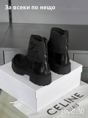 Celine Дамски Черни Боти Селин Код E1231, снимка 5 - Дамски боти - 53754760