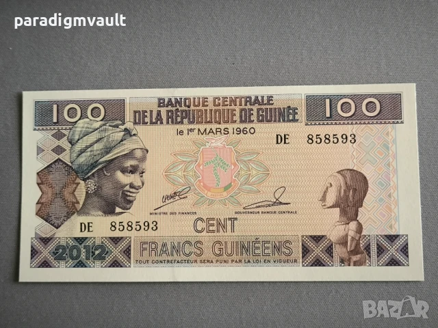 Банкнота - Гвинея - 100 франка UNC | 2012г.