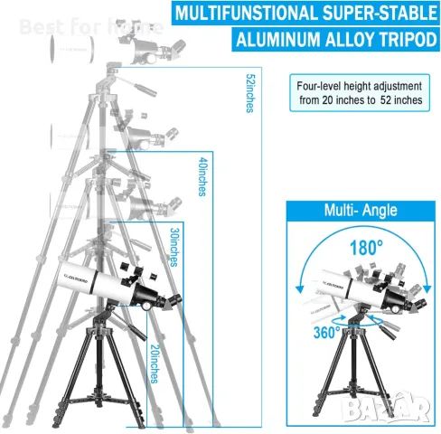 Мощен телескоп  80 mm х 600 mm от Celticbird, снимка 7 - Чанти, стативи, аксесоари - 48950291