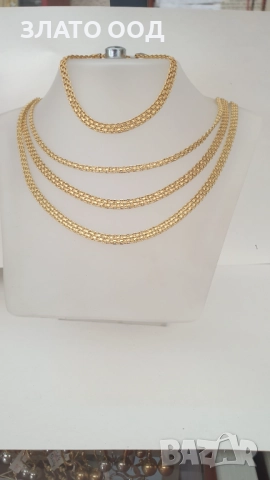 Златни колиета  модел змия, лента, бисмарк, снимка 2 - Колиета, медальони, синджири - 51127368