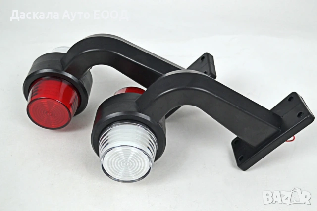 1бр. Maxi габарит, криво ЛЕД LED рогче НЕОН светлина, червено/бяло, 24V, снимка 2 - Аксесоари и консумативи - 53665272