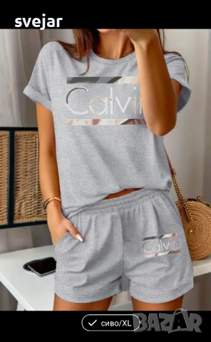 Комплект тениска и къс панталон за жени летни, снимка 2 - Комплекти - 50936022