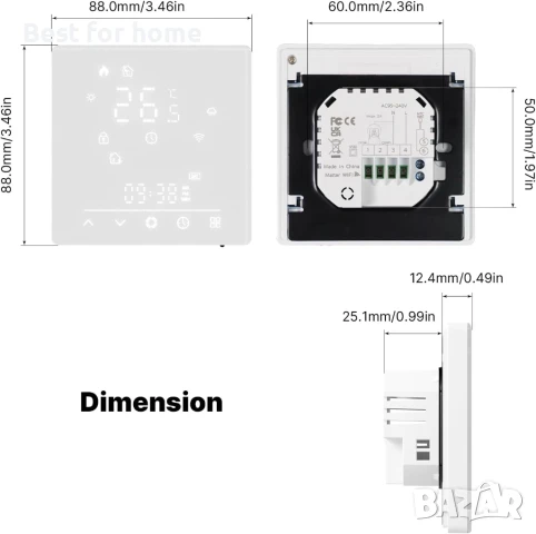 MOES Smart Matter термостат за подово отопление, снимка 7 - Друга електроника - 50647329