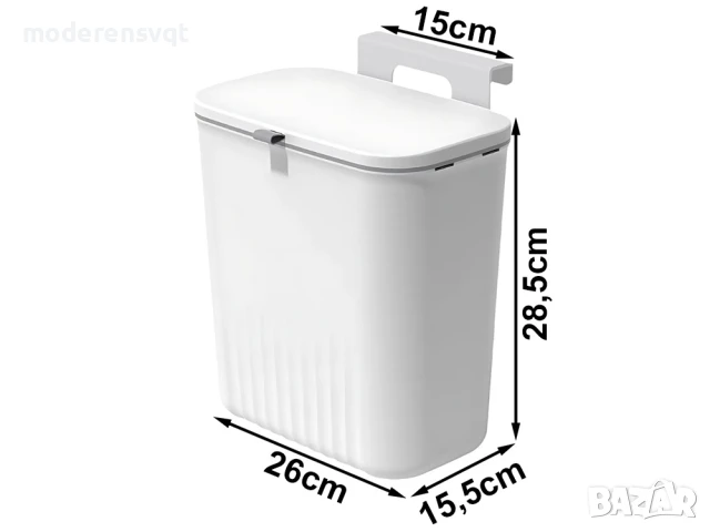 Кош за отпадъци с капак за врата на шкаф 9л, снимка 6 - Аксесоари за кухня - 50994076