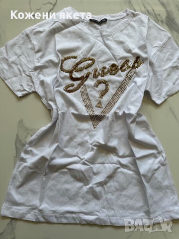 Бяла тениска Guess , снимка 2 - Тениски - 45763844