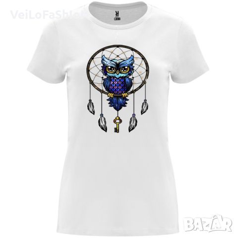 Нова дамска тениска Капан за сънища с Бухал в бял цвят, снимка 1 - Тениски - 45192289