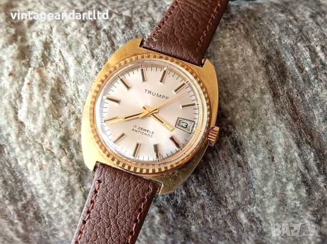 Колекционерски часовник Trumpf, позлата, отличен, снимка 1 - Антикварни и старинни предмети - 45917277