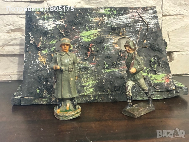 Стари фигурки войници и бункер.Elastolin , Lineol, снимка 2 - Колекции - 53464420