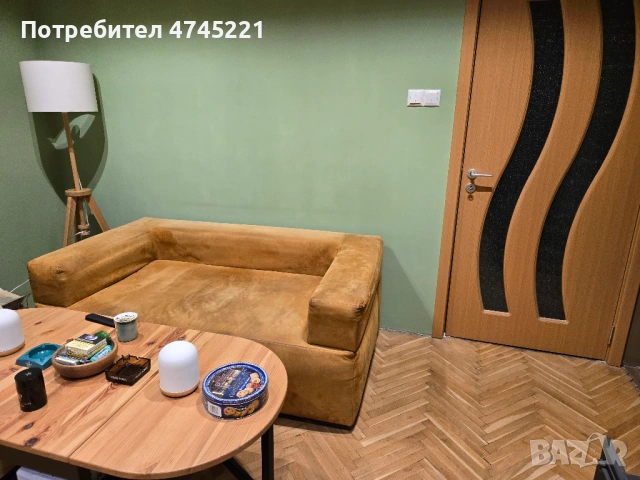 Продавам :  Диван от естествена кожа (велур) : ш.160/в.60/д.90 см., снимка 2 - Дивани и мека мебел - 53580777