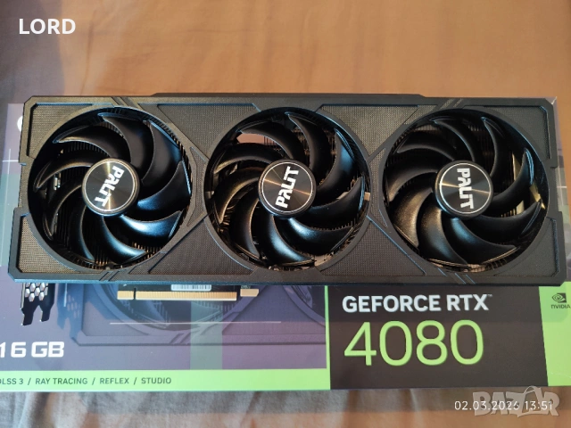 Видеокарта RTX 4080 16GB Palit GeForce JetStream DLSS 3