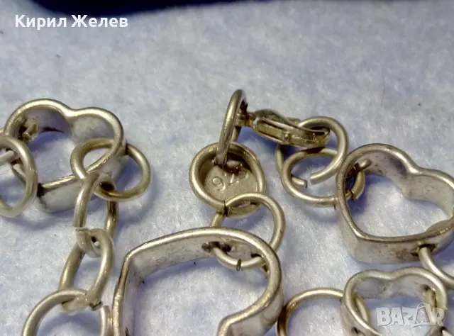 ШАРМАНТНА ПОСРЕБРЕНА ГРИВНА от БЛАГОРОДНА НЕРЪЖДАЕМА СТОМАНА със СЪРЧИЦА 49339, снимка 7 - Гривни - 50421377