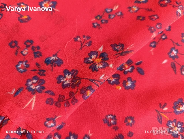 Pieces червена рокля на цветя М размер , снимка 12 - Рокли - 51363444