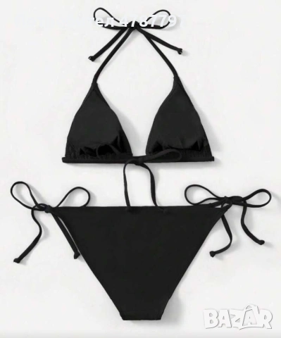 Черен бански половинки, снимка 2 - Бански костюми - 54116247