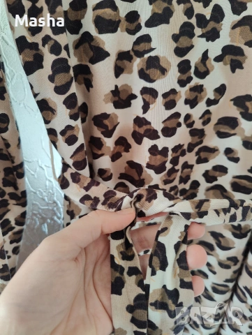 Aware Vero Moda дълга рокля с леопардов принт M, снимка 4 - Рокли - 54192071