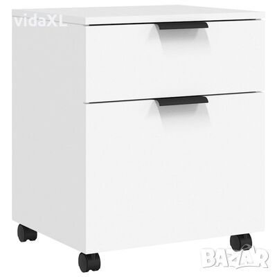 vidaXL Мобилен архивен шкаф с колелца бял 45x38x54 см инженерно дърво(SKU:811520