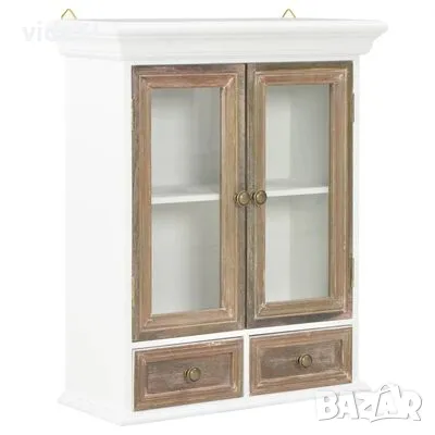 vidaXL Стенен шкаф, бял, 49x22x59 см, инженерно дърво(SKU:280073), снимка 1 - Шкафове - 49011173