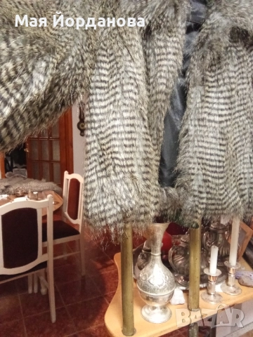  Продадено. Късо еко палто с дълъг косъм номер S., снимка 3 - Палта, манта - 52329797