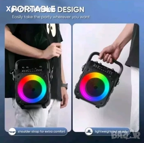 Караоке машина колона с два безжични микрофона, снимка 5 - Караоке - 52984948