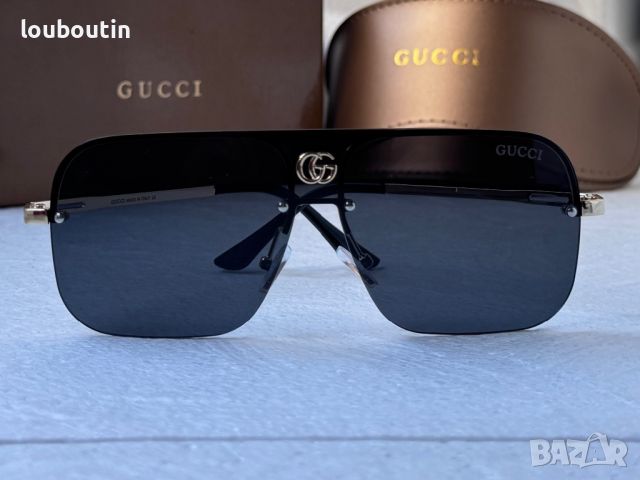 Gucci 2024 мъжки слънчеви очила маска, снимка 3 - Слънчеви и диоптрични очила - 46516745