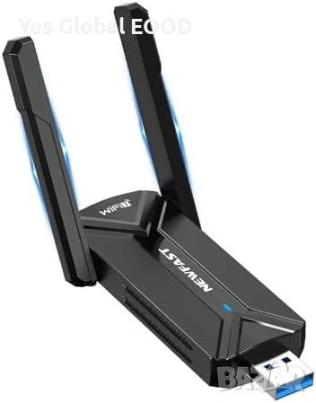 NEWFAST WiFi 7 USB адаптер BE6500 трибандов с антени