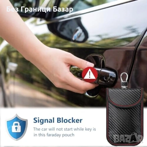 Нова RFID блокираща Faraday кутия за ключове кола с 2 калъфа блокер сигнал, снимка 5 - Други стоки за дома - 54103806