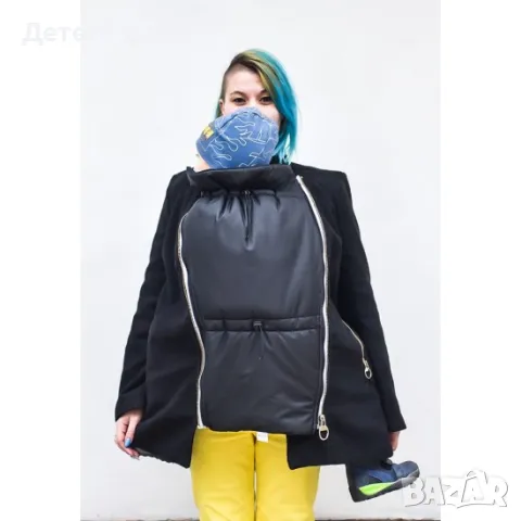 Покривало удължител за раница и за бременни, с цип черно, снимка 1