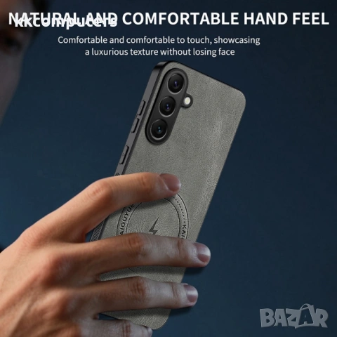 WANLONFENG SD Магнитен Калъф за Samsung Galaxy A57 5G - PC+TPU, Nappa текстура, 2 стъкла, 4 цвята, снимка 8 - Калъфи, кейсове - 53973808