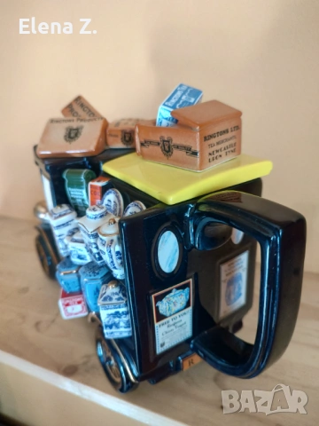 Рядък колекционерски чайник камионче с порцелан Ringtons Cardew, снимка 6 - Други ценни предмети - 54142444