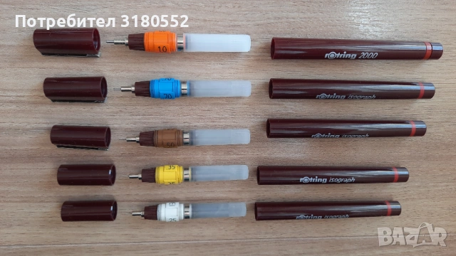 Рапидографи Rotring Isograf, снимка 6 - Ученически пособия, канцеларски материали - 53670414