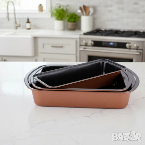 Комплект от 3 тави за печене , снимка 2 - Съдове за готвене - 53281156