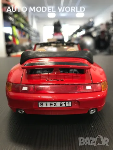 Метална колекционерска количка PORSCHE 993 CABRIOLET 1991г. 1:18 НОВА, снимка 5 - Колекции - 47185522