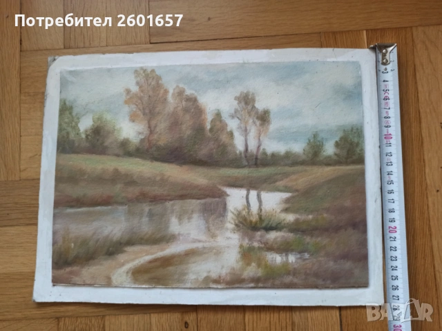 проф. Димитър Тасев, красив пейзаж 1965 г., снимка 3 - Картини - 53697932