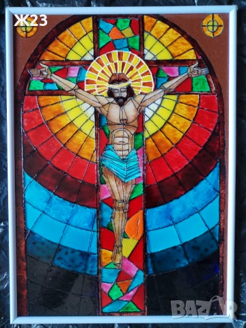 Стъклопис Исус Христос – 42x30 см.НОВ